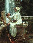 John Singer Sargent The Fountain at Villa Torlonia in Frascati oil painting reproduction